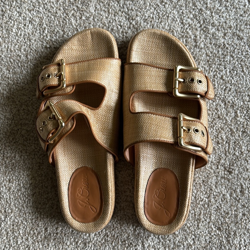 J. Crew Two-Strap Woven Buckle Sandals - Picture 2 of 7